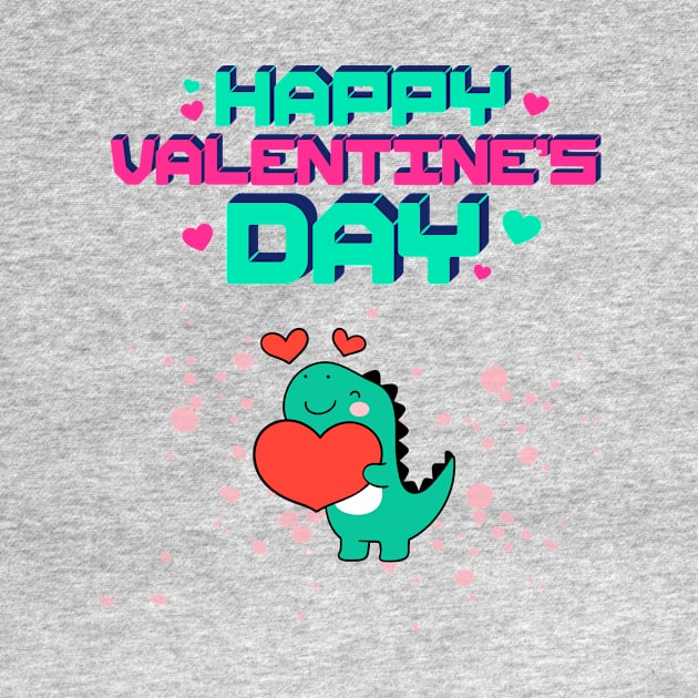 Happy Valentines Day Dinosaur by Texas Bloomin’